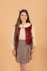 Ensemble Fille Beige & Bordeaux