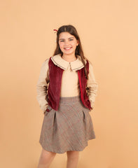 Ensemble Fille Beige & Bordeaux