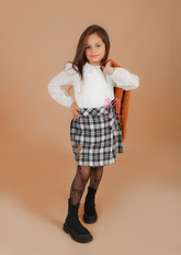 Ensemble Camel jupe carreaux et chemise pour fille