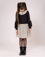Ensemble Fille Automnal Chic – Noir & Carreaux