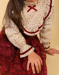 Ensemble Beige Bordeaux pour fille