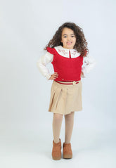 Ensemble Fille Rouge & Beige