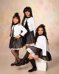Ensemble blanc noir chic pour fille