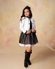 Ensemble blanc noir chic pour fille
