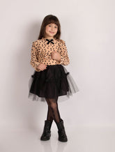 Ensemble chemise pointillé beige pour fille