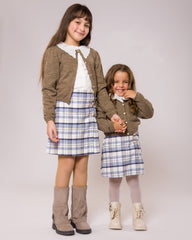 Ensemble Fille Gilet Marron & Jupe