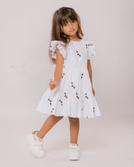 Robe Rosée Fleurie mini pour fille
