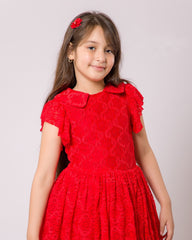 Robe Rouge Eclatante pour fille