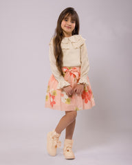 Ensemble Beige fleuri pour fille