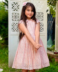 Robe Rose Dentellee pour fille