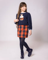 Ensemble Fille Pull Bleu Marine & Jupe