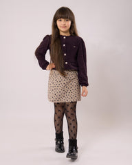 Ensemble Mauve chic jupe et chemise pour fille