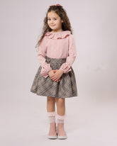 Ensemble Rose jupe et chemise pour fille