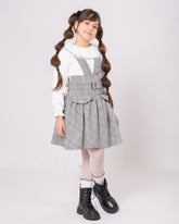 Robe Salopette Fille à Carreaux