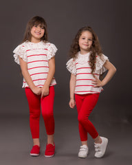 Ensemble pantallon rouge pour fille