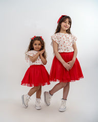 Ensemble Fille Cerise Élégante