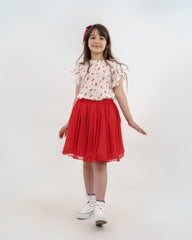 Ensemble Fille Cerise Élégante