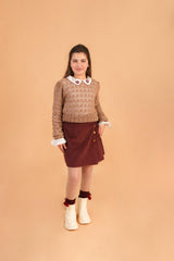 Ensemble Fille Marron & Bordeaux