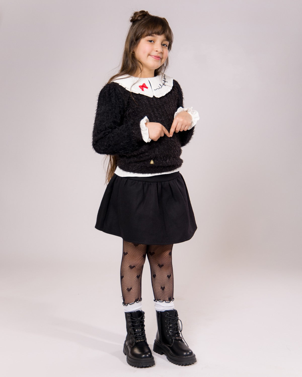 Ensemble Fille Noir & Blanc – Style Chic