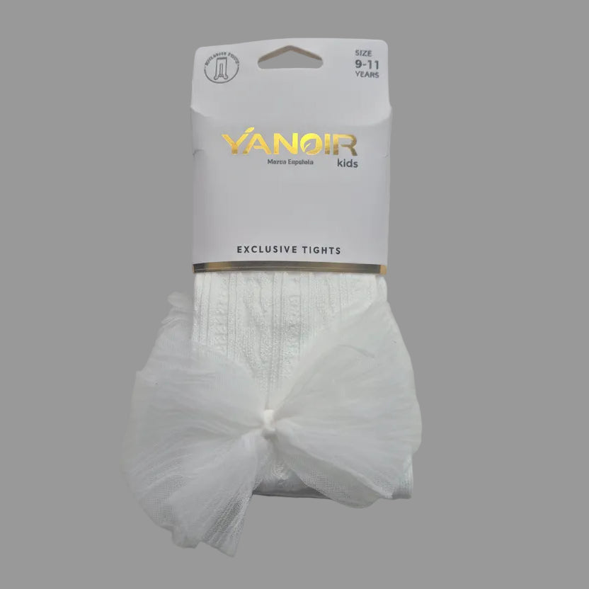 Collants Fille avec Nœud en Tulle