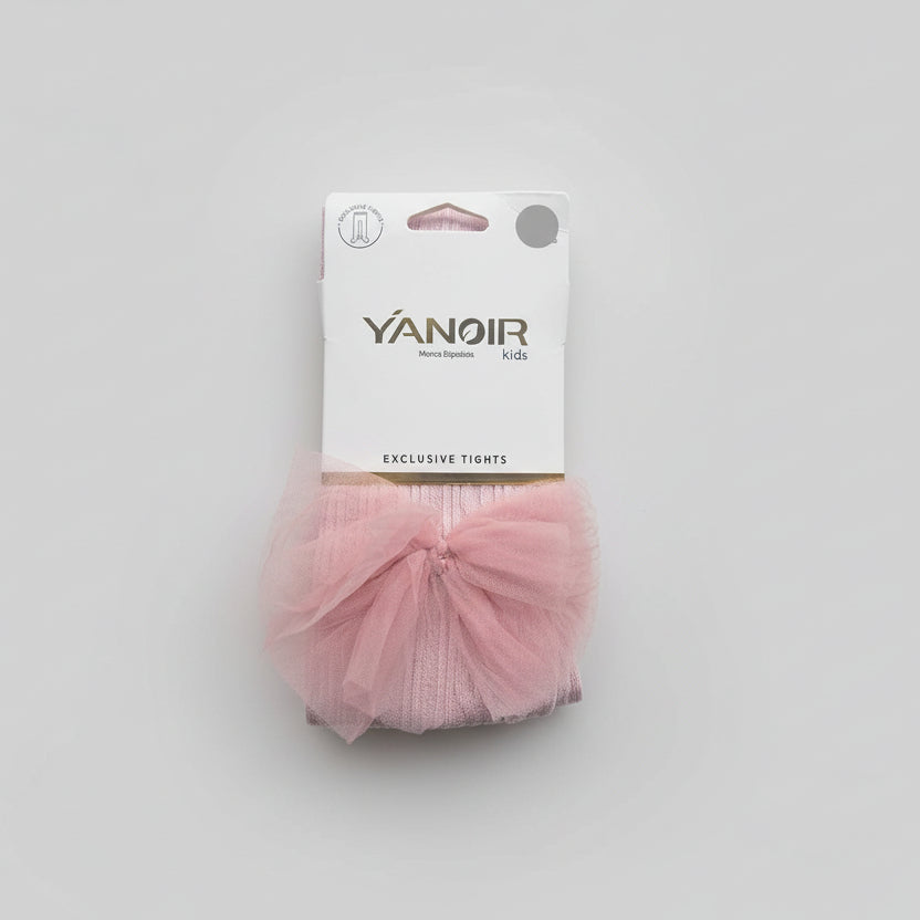 Collants Fille avec Nœud en Tulle