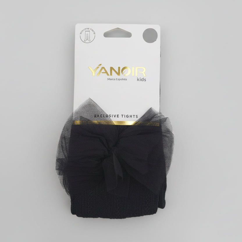 Collants Fille avec Nœud en Tulle