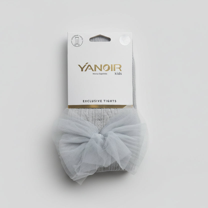 Collants Fille avec Nœud en Tulle