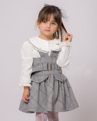 Robe Salopette Fille à Carreaux