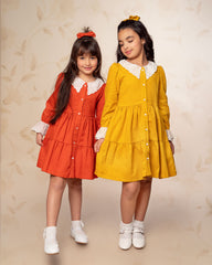 فستان لون القرميدي للفتيات