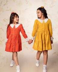 فستان لون القرميدي للفتيات