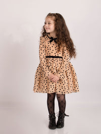 Robe pointillé saumo pour fille