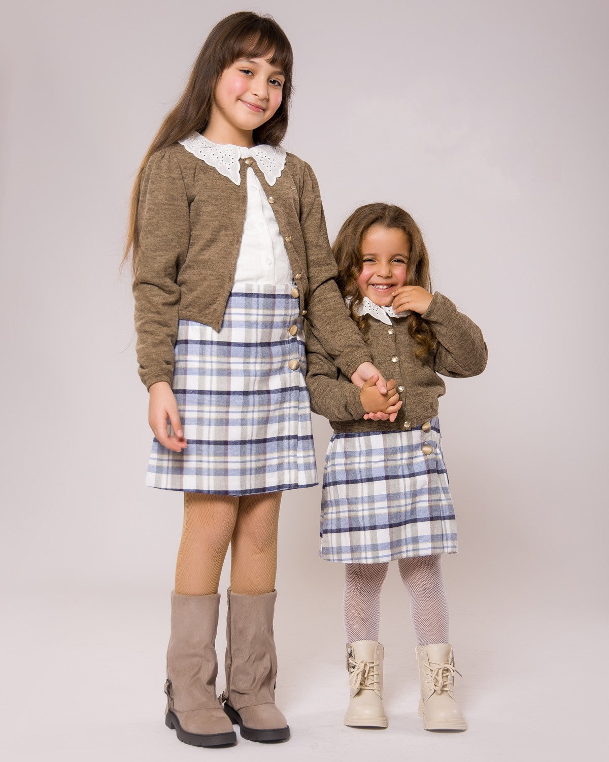 Ensemble Fille Gilet Marron & Jupe