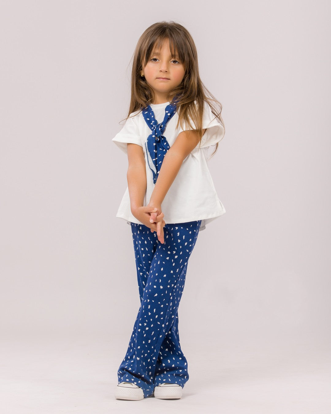 Ensemble Fille Blanc & Bleu