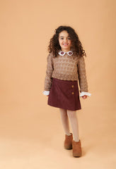 Ensemble Fille Marron & Bordeaux