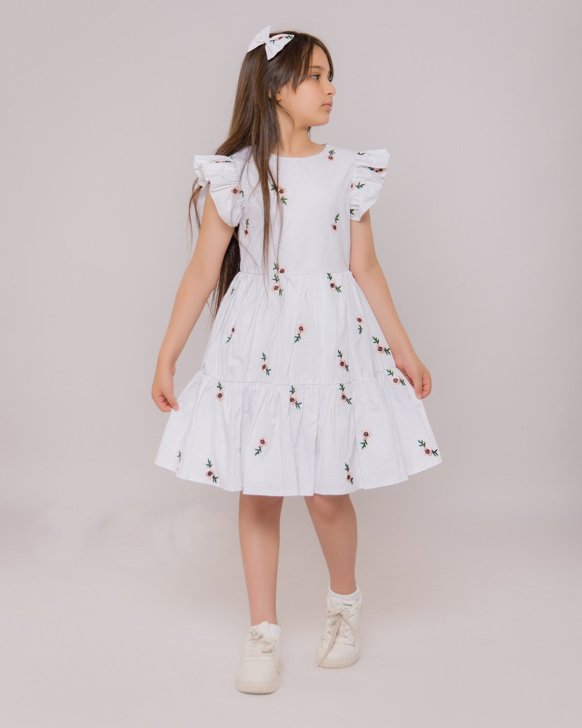 Robe Rosée Fleurie mini pour fille