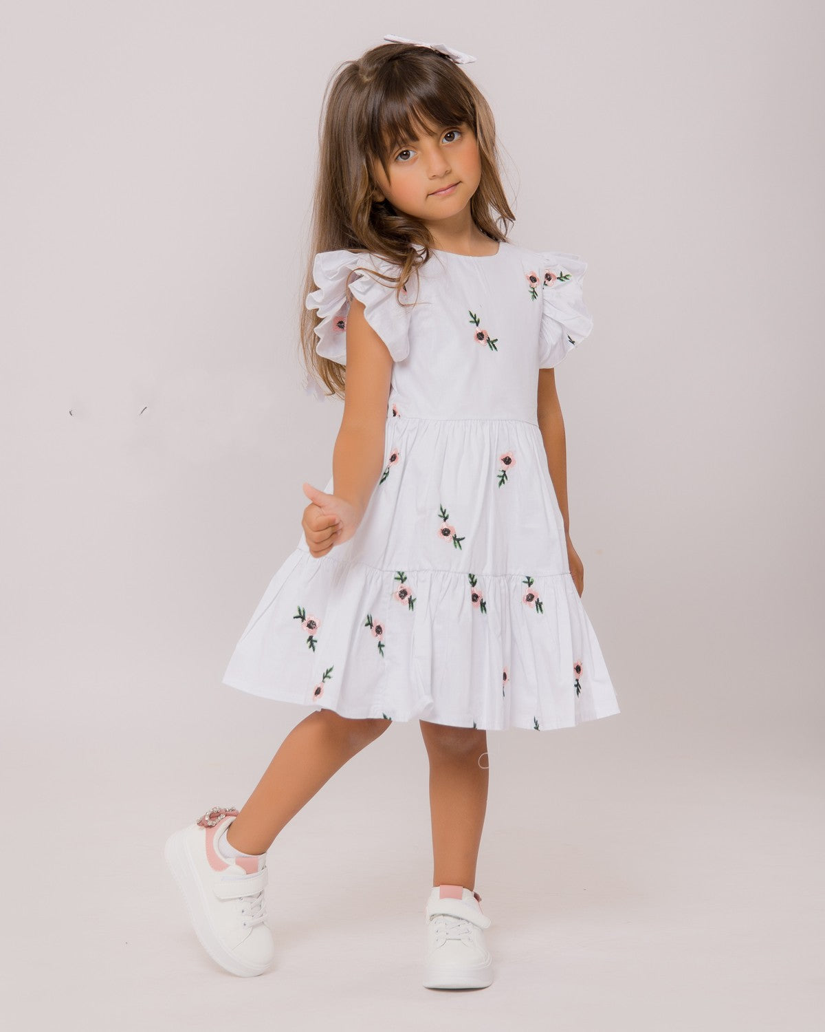 Robe Rosée Fleurie mini pour fille