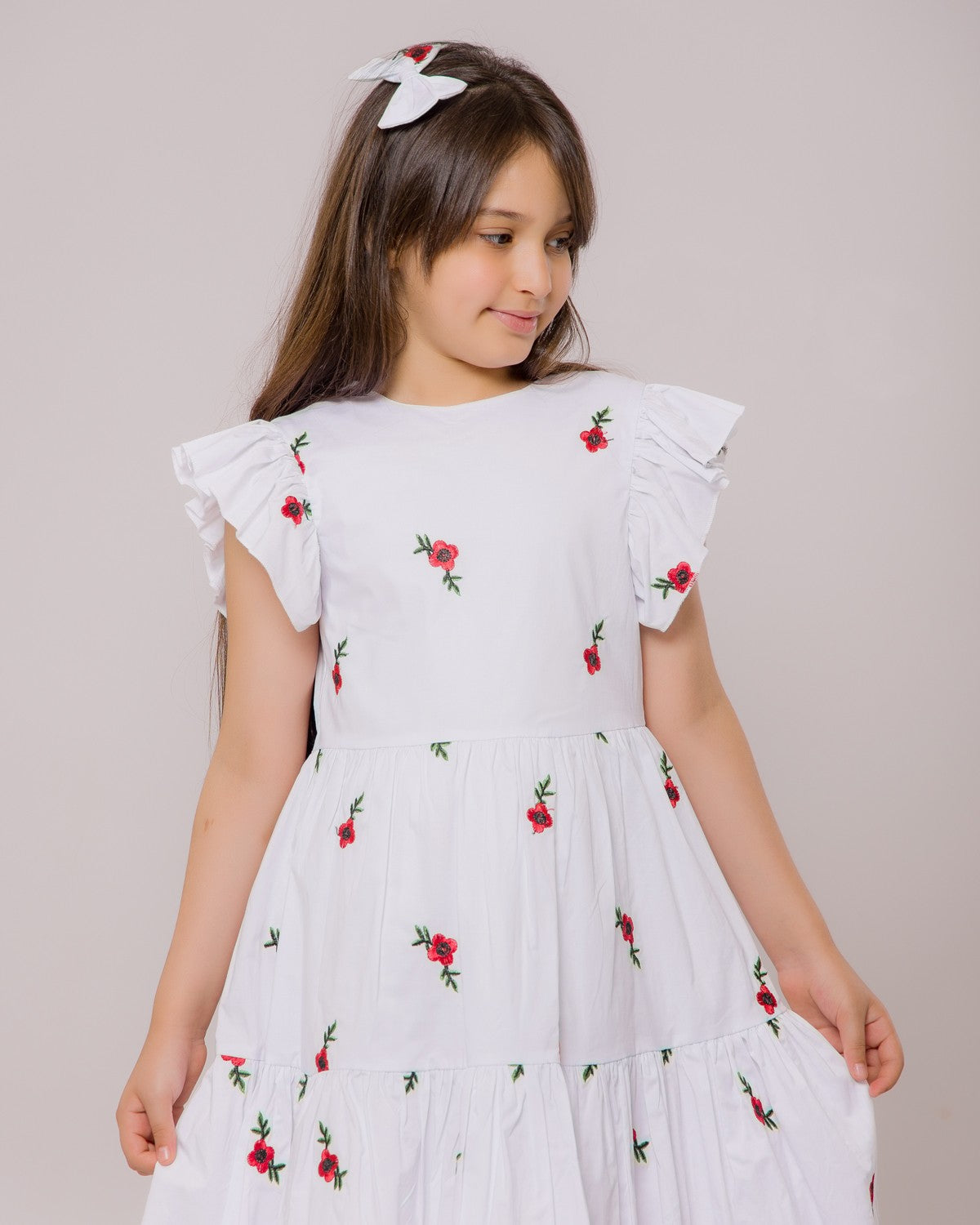 Robe Rosée Fleurie pour fille