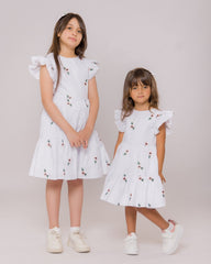 Robe Rosée Fleurie mini pour fille