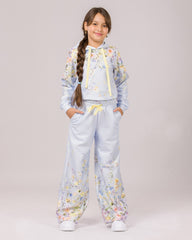 Ensemble Survette Fille Fleuri – Bleu Ciel