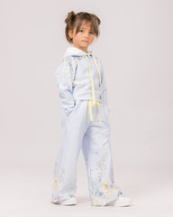 Ensemble Survette Fille Fleuri – Bleu Ciel