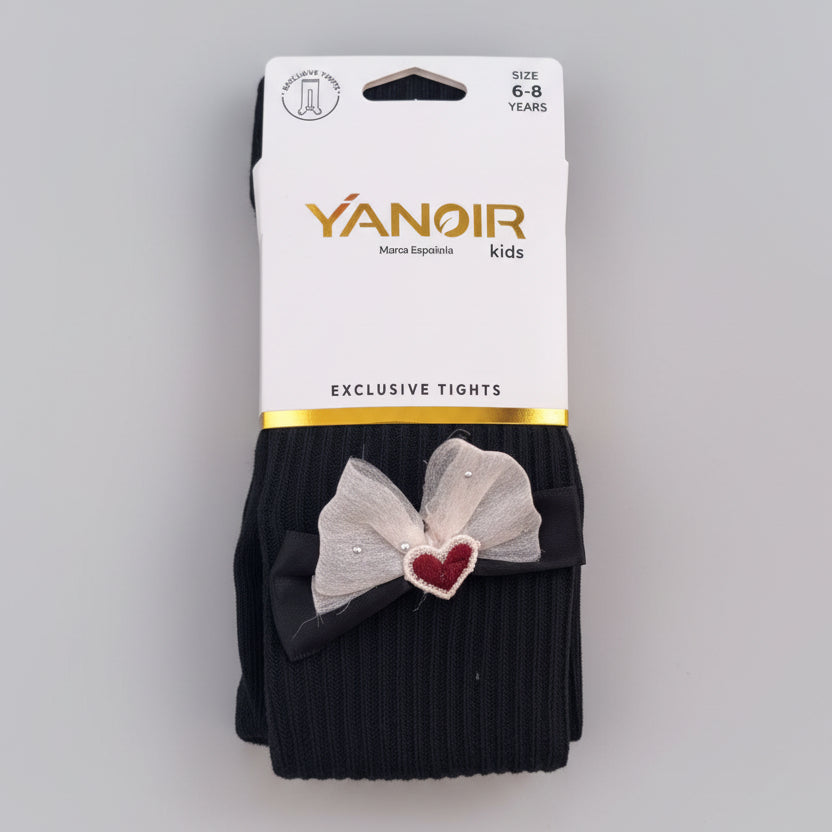Collants Fille avec Nœud Cœur