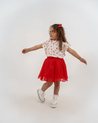 Ensemble Fille Cerise Élégante