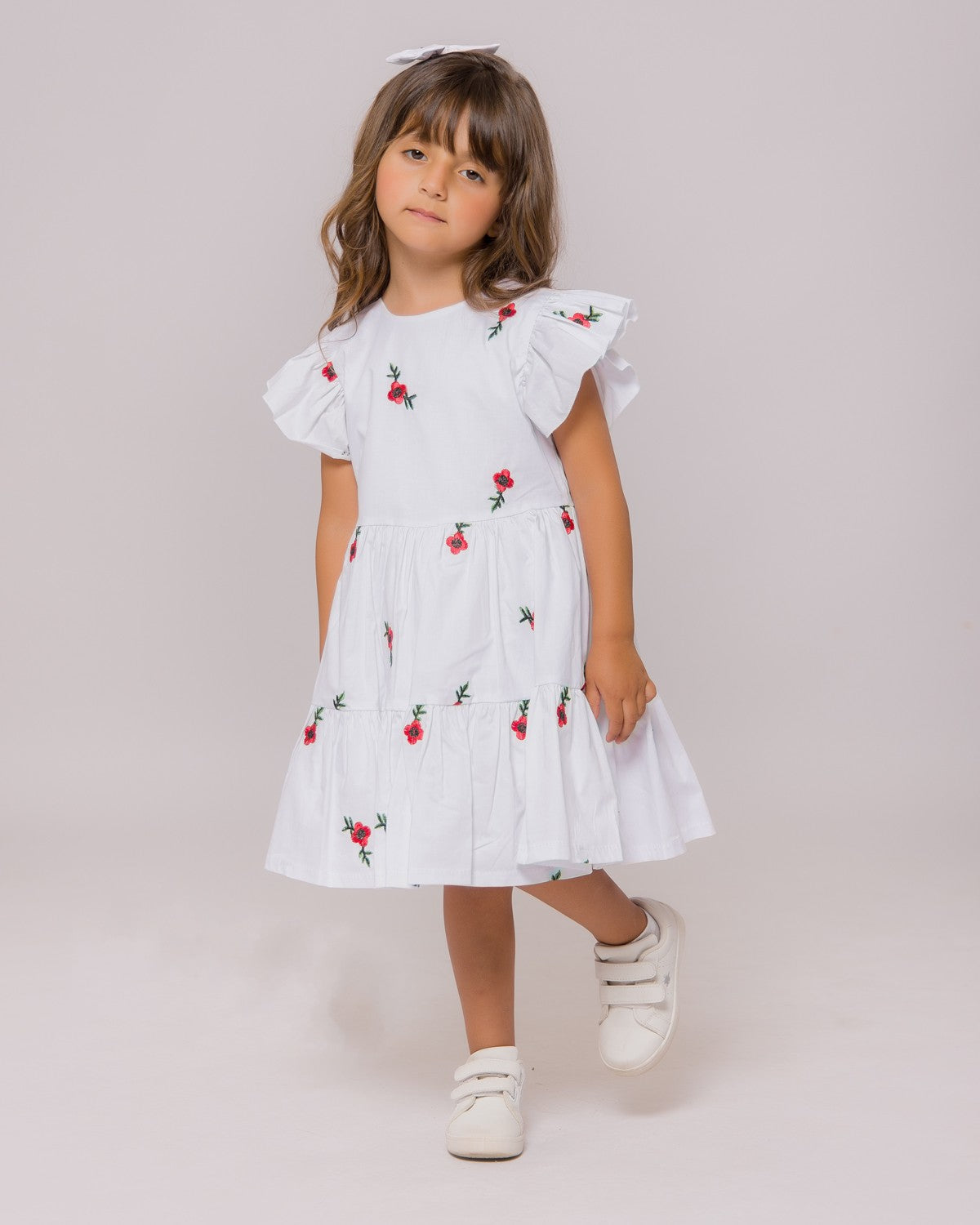 Robe Rosée Fleurie pour fille