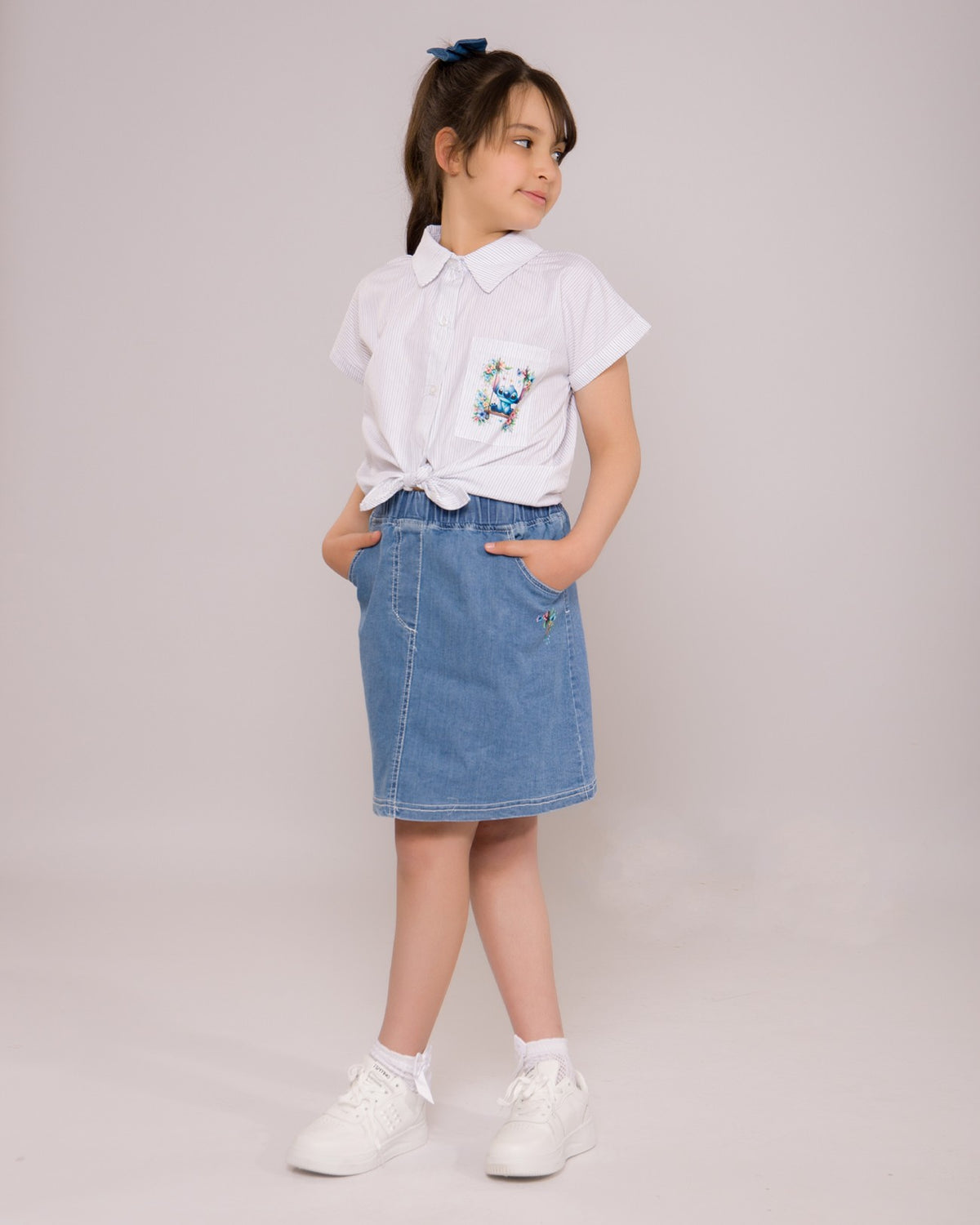 Ensemble Fille Denim Butterfly