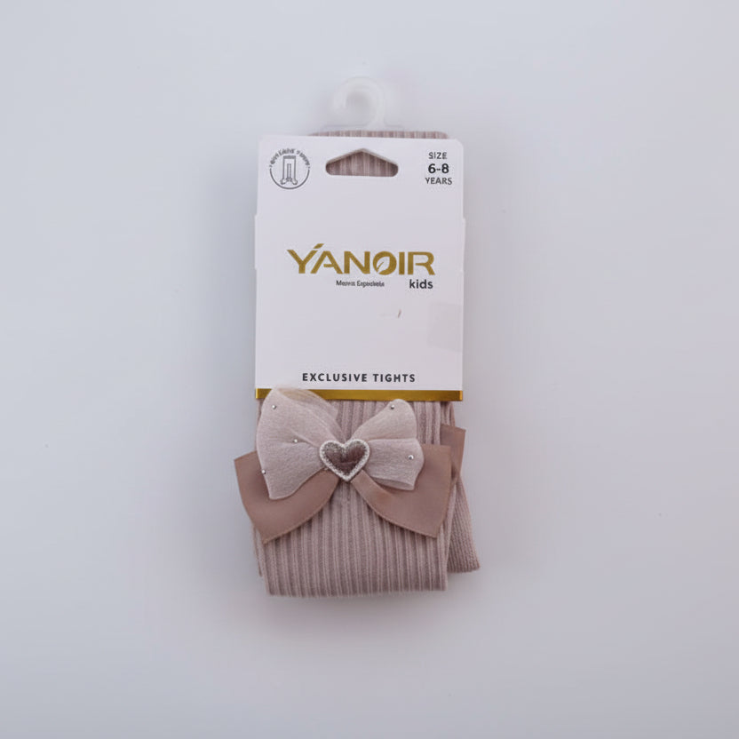 Collants Fille avec Nœud Cœur