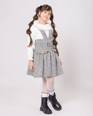 Robe Salopette Fille à Carreaux