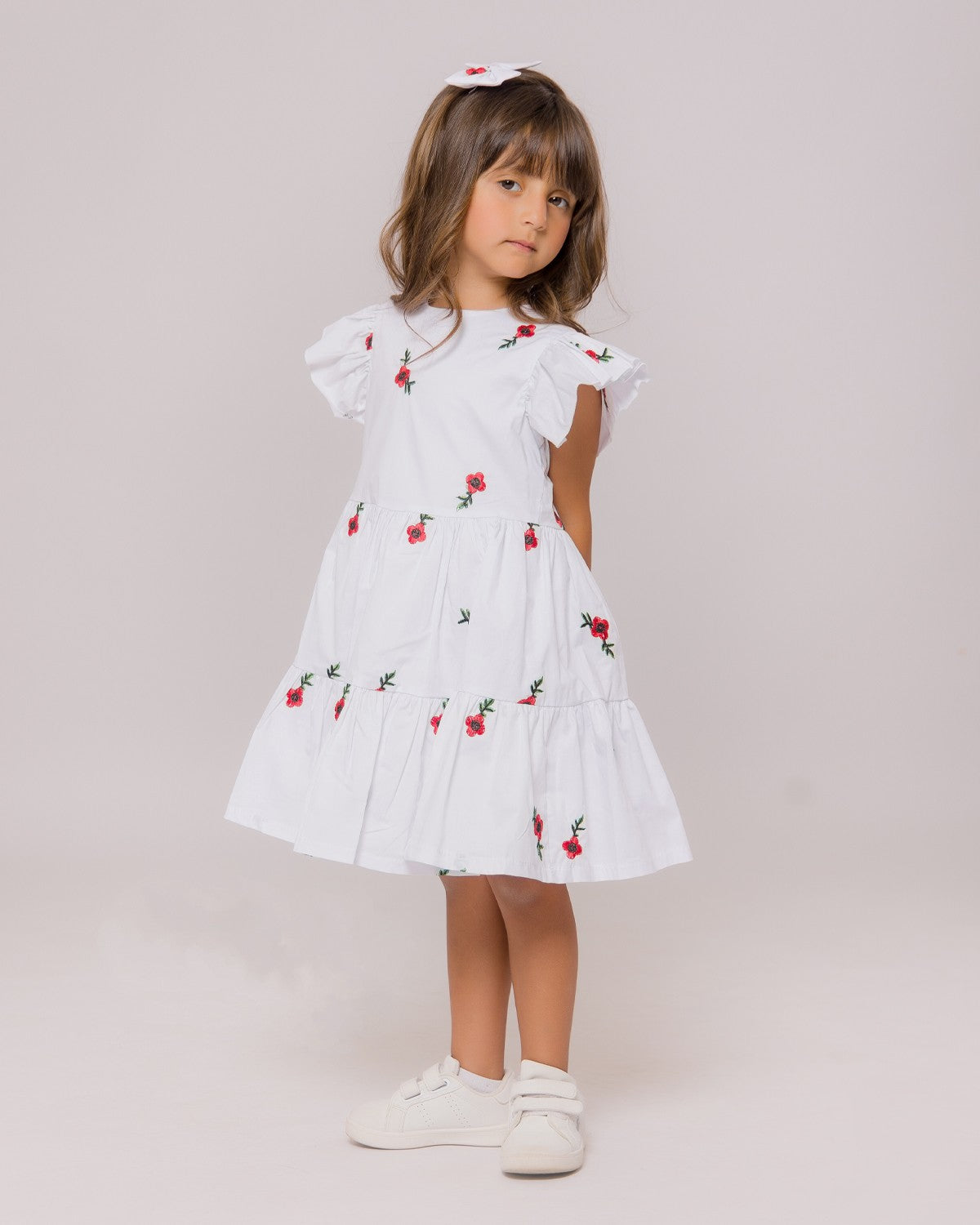 Robe Rosée Fleurie pour fille