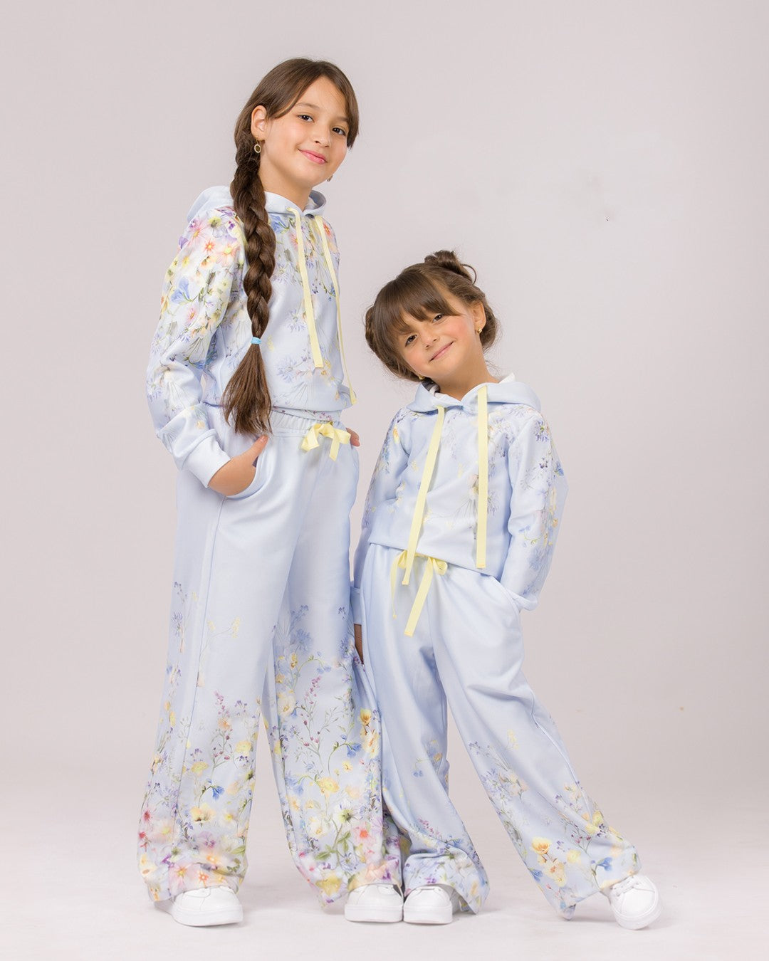 Ensemble Survette Fille Fleuri – Bleu Ciel