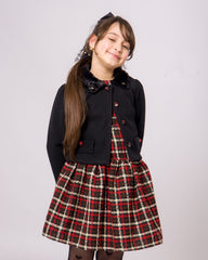Ensemble Robe Fille Noir & Rouge à Carreaux