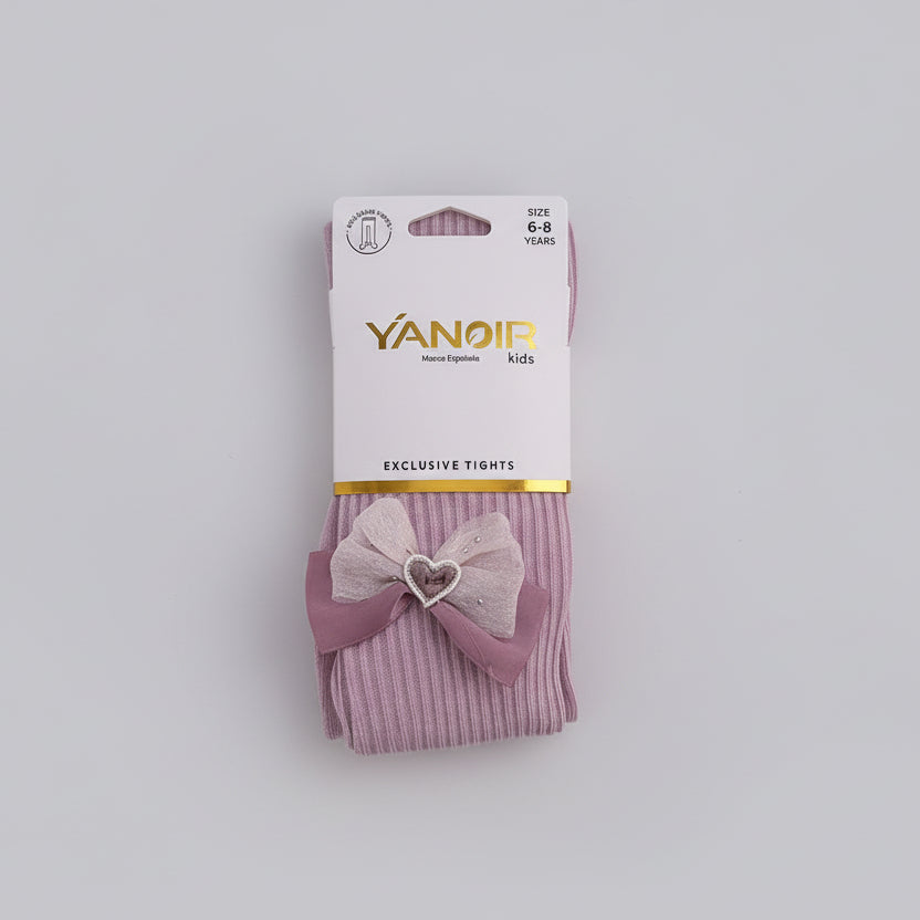 Collants Fille avec Nœud Cœur